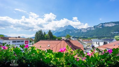 Aussicht Appartement Sauna auf den Wilden Kaiser