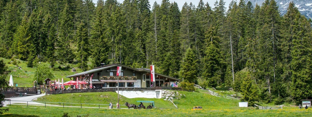 Die Wildmoosalm liegt auf der Rundwanderung am Brunschkopf, © TVB Region Seefeld