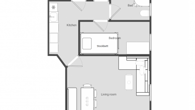 Appartement 2/ 1 Doppelzimmer+1 Zi mit Etagenbett