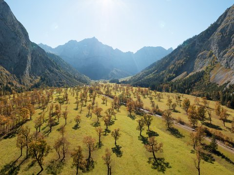 Der Große Ahornboden ist zur Herbstzeit ein beliebtes Ausflugsziel. Foto: Tirol Werbung