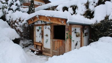 Gartenhütte im Winter