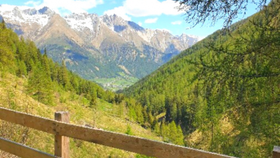 Almhütte Santnerhof Blick ins Tal