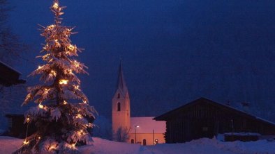 Winter vom Dorfplatz aus