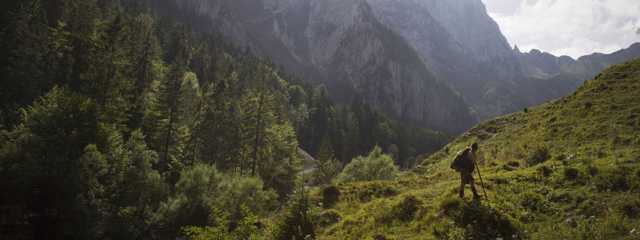 View looking into the Kaiserbachtal Valley, © Tirol Werbung/Monika Höfler