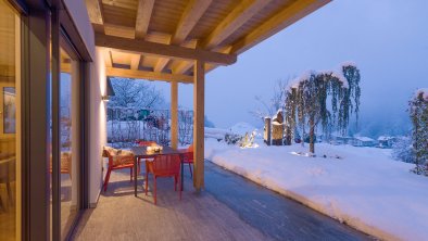 Itter_Ferienhaus_Schneidermascht_Winter_Terrasse, © Chalet zum Schneider Mascht/Familie Embacher