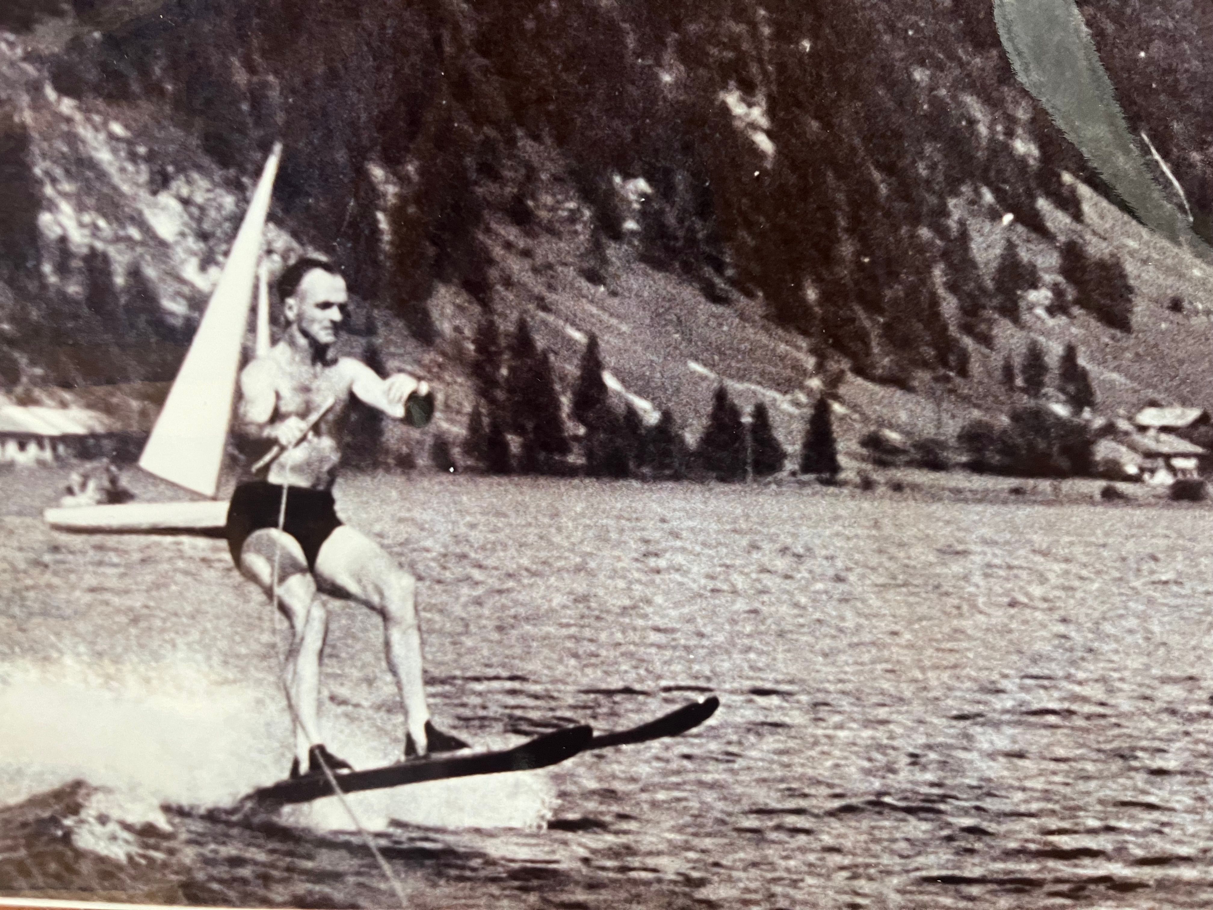 Archivfoto von Karl Karl beim Wasserskifahren am Walchsee