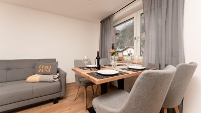 Hemerkogel Wohnküche inkl. Schlafsofa, © Bergnest Ötztal Appartements