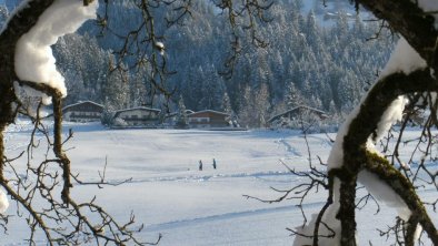 Hausansicht mit querender Abfahrt