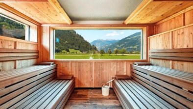 Textilsauna mit Blick ins Freie