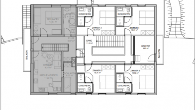 Obergeschoss Alpen loft Mondholz