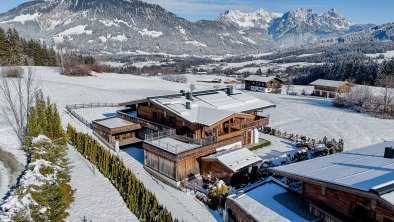 Chalet, Blick auf Steinberge und Buchensteinwand