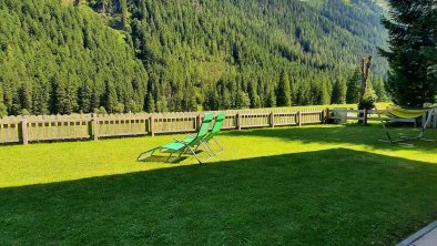 Garten blick Ausgang von der Ferienwohnung