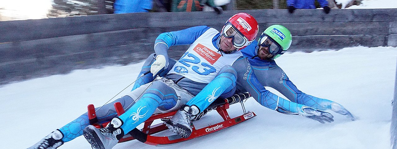 Bei den Weltmeisterschaften der Sportrodler in Hopfgarten treten die Teilnehmenden auf der Bärmöser Rennbahn gegeneinander an, © Martin Kruckenhauser / CDR Hopfgarten