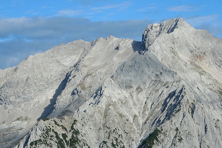 Eiskarlspitze und Spritzkarspitze. Beides ziemlich schroffe Genossen. Foto: Haneburger