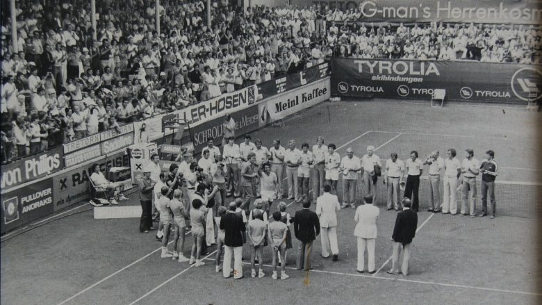 Siegerehrung zwischen 80er und 90er Jahre, © Archiv Generali Open Kitzbühel