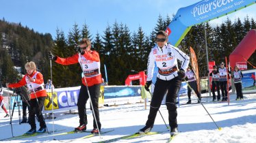 Beim Volksbiathlon im Pillerseetal treten die Teilnehmenden einzeln oder als Gruppe an, © TVB PillerseeTal