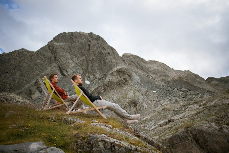 Oesterreich Austria, Tirol Tyrol, Pitztal / Oetztal, Erlanger Huette; Berghuette; alpine chalet cottage, mountain hut; +++ Rechteklaerung moeglich +++ 08/2016
