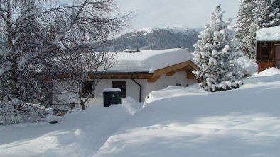 Hütte von der Schipiste aus