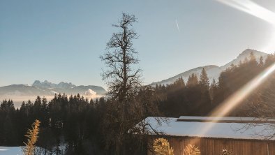 Ausblick vom Balkon im Winter