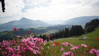 Balkon Richtung Kitzbühel und Hahnenkamm