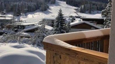 Ausblick vom Balkon im Winter