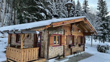 Hütte Waldzeit im Winter