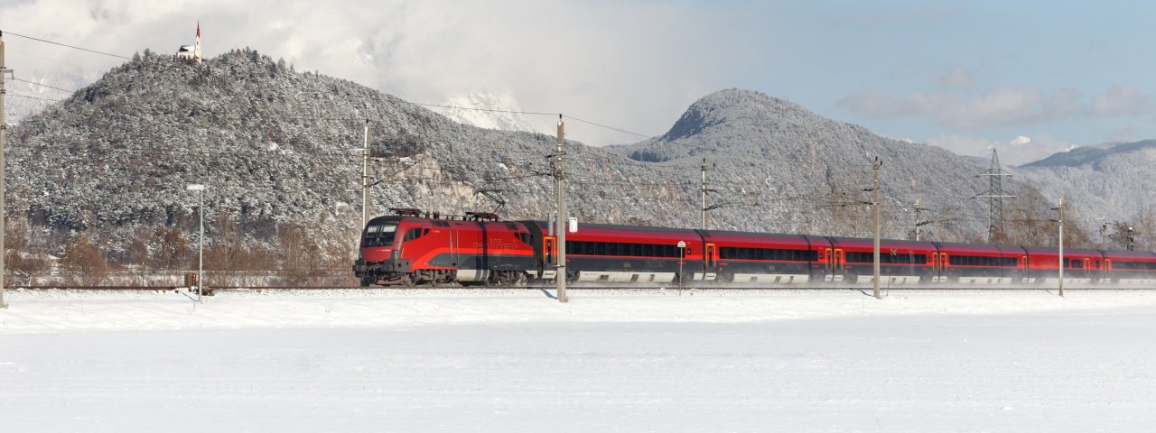 ÖBB Railjet im Winter, © Tirol Werbung/Robert Pupeter