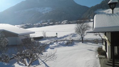 Aussicht vom Balkon im Winter