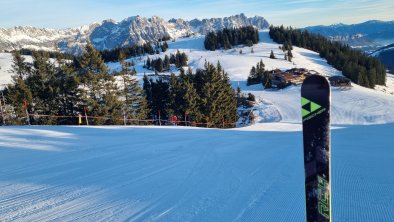 Perfekt präperierte Pisten im Skigebiet